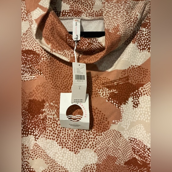 Anthropologie Daily Practice Cowl Neck Tunic Dress Tan Abstract Print NWT - Picture 5 of 7